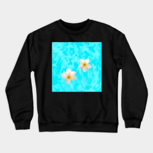 Lilo and Nani inspired white plumeria hawaiian flowers Crewneck Sweatshirt